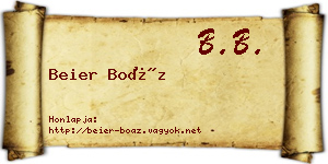 Beier Boáz névjegykártya